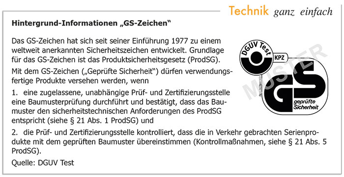 Hintergrundinformationen GS-Zeichen