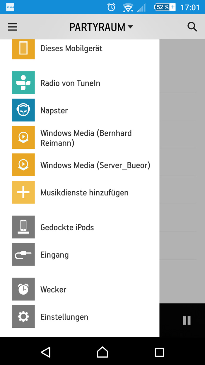 sonos startbildschirm